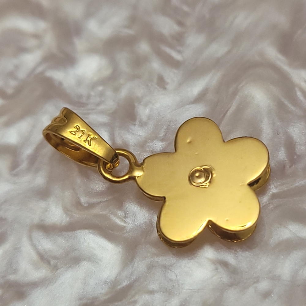 Flower Pendant only in Solid Gold 21K - Picture 3 of 10